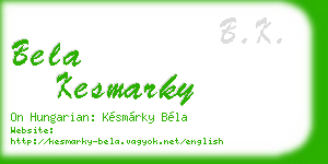 bela kesmarky business card