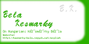 bela kesmarky business card